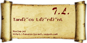 Tanács Lóránt névjegykártya
