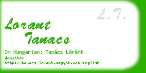 lorant tanacs business card